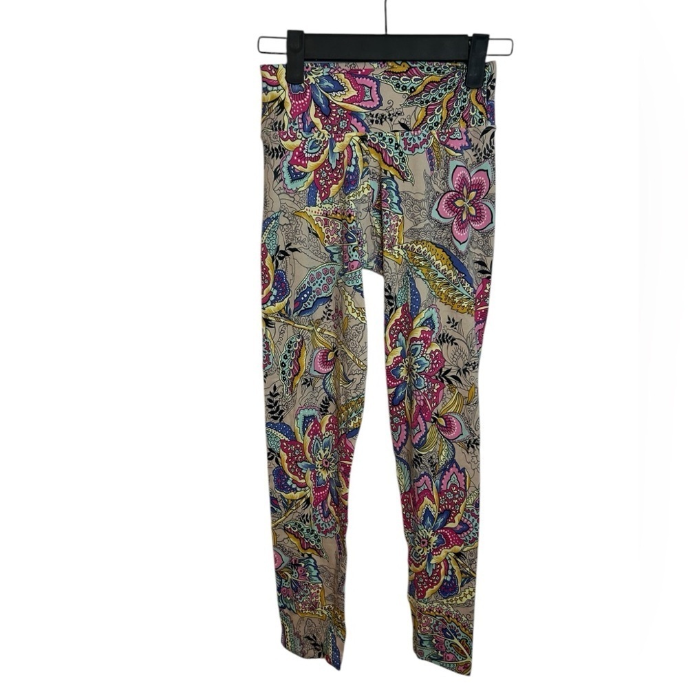 Liquido Eclectic Colorful Floral Active Leggings